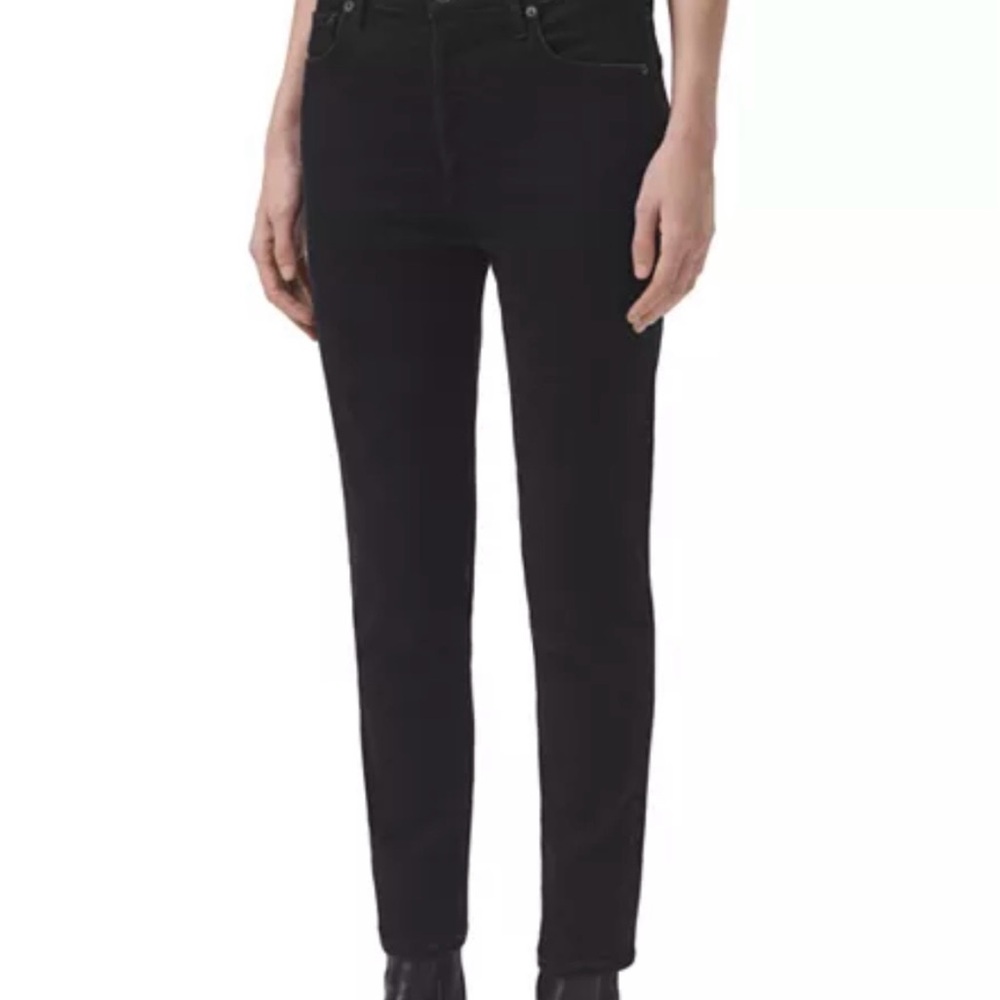 Agolde Nico High Rise Slim Fit Straight Jeans Gray/Black